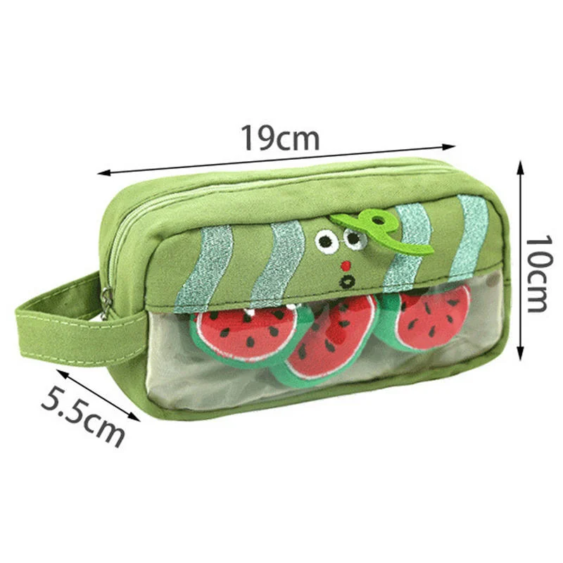 Japanese Large Capacity High School Stationery Storage Box Girl Kawaii Pencil Case Cute Canvas Pencil Bag