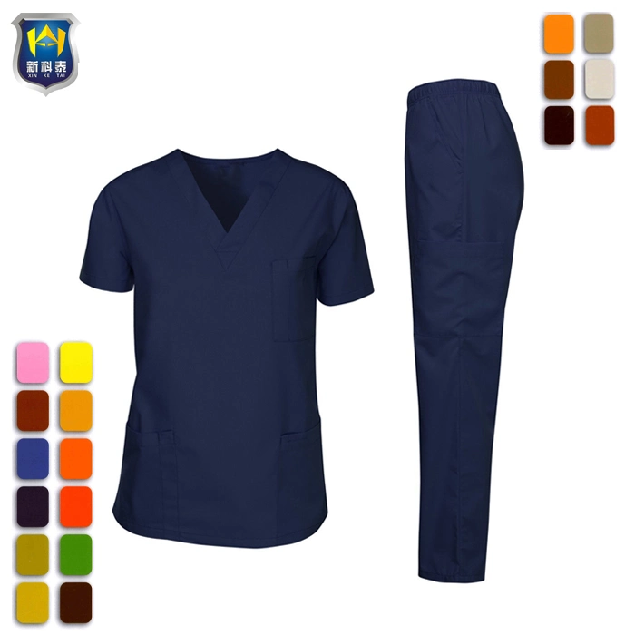 Wholesale/Supplier Custom Women Fashion Scrubs Stretch Fabric V Neck Uniforms Medical Scrubs