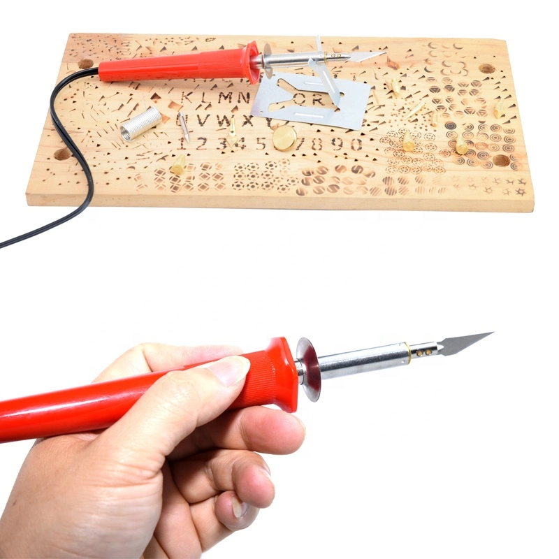 120V 30W Us Plug 9 Tips Orange Handle Woodburning Pen Soldering Iron Hobby Kit Tool with Switch on/off