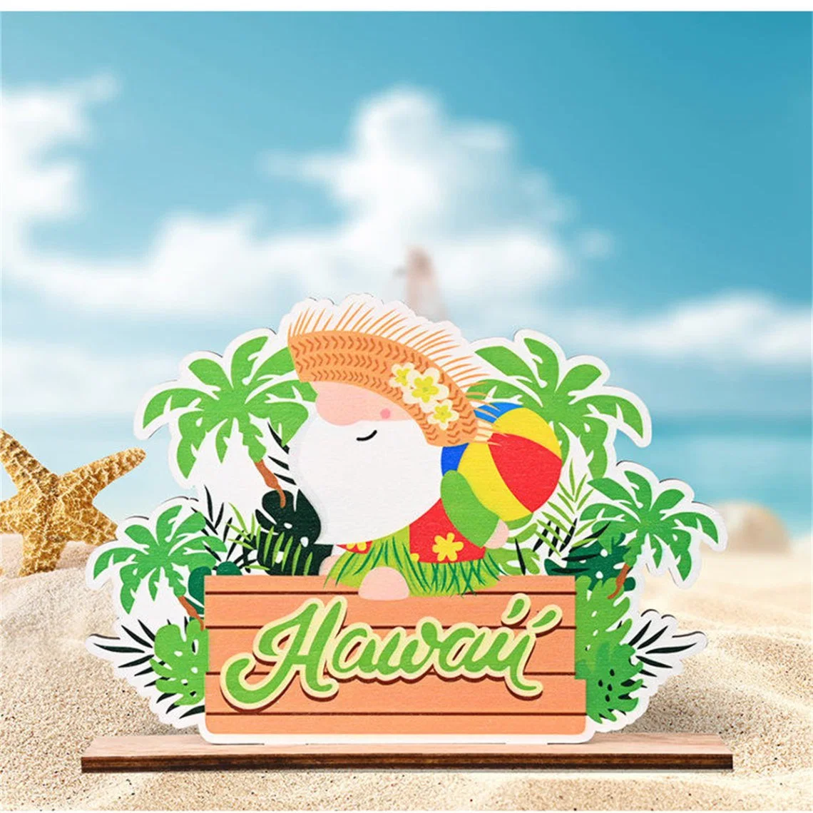 Wooden Crafts Table Ornaments Summer Beach Hawaii Aloha Gifts Party Decorations