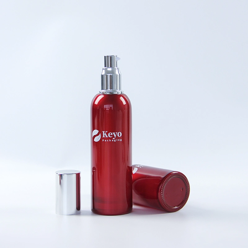 Luxury Red Color Glass Lotion Bottles and Jars Set