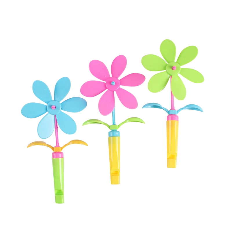 Low Price Classic Flowers Shape Whistle Children Plastic Windmill Funny Sound Whistle Toys for Kids