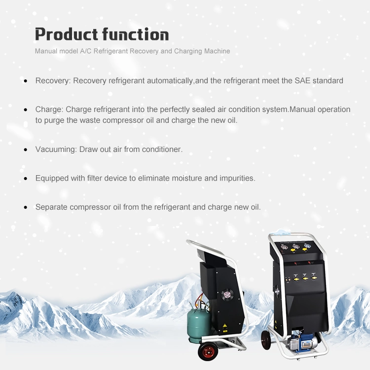 Car A/C Refrigerant Recovery Recycling Machine for Sales Industrial AC Recovery, Recycle, Recharge Device