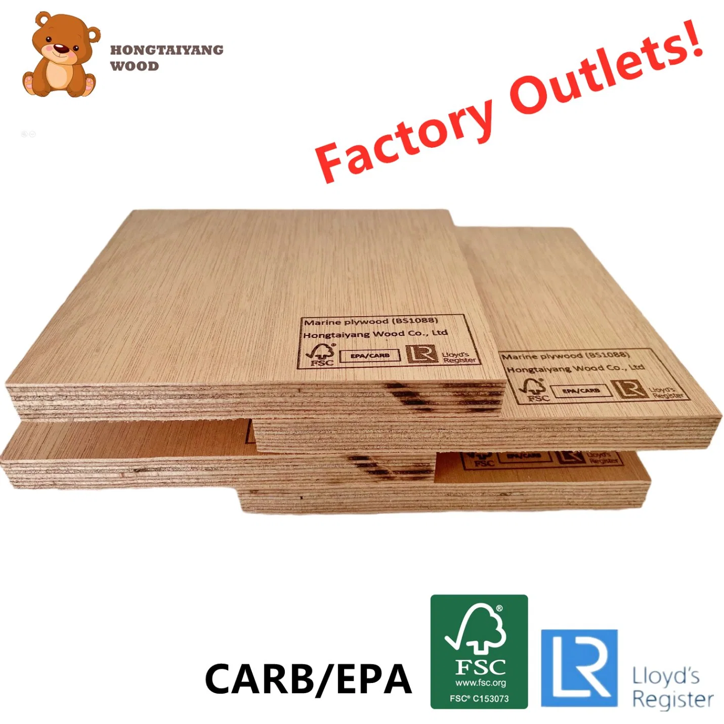 5mm Wholesale Melamine Okoume Commercial Plywood Board Sheet with Fsc EPA Carb