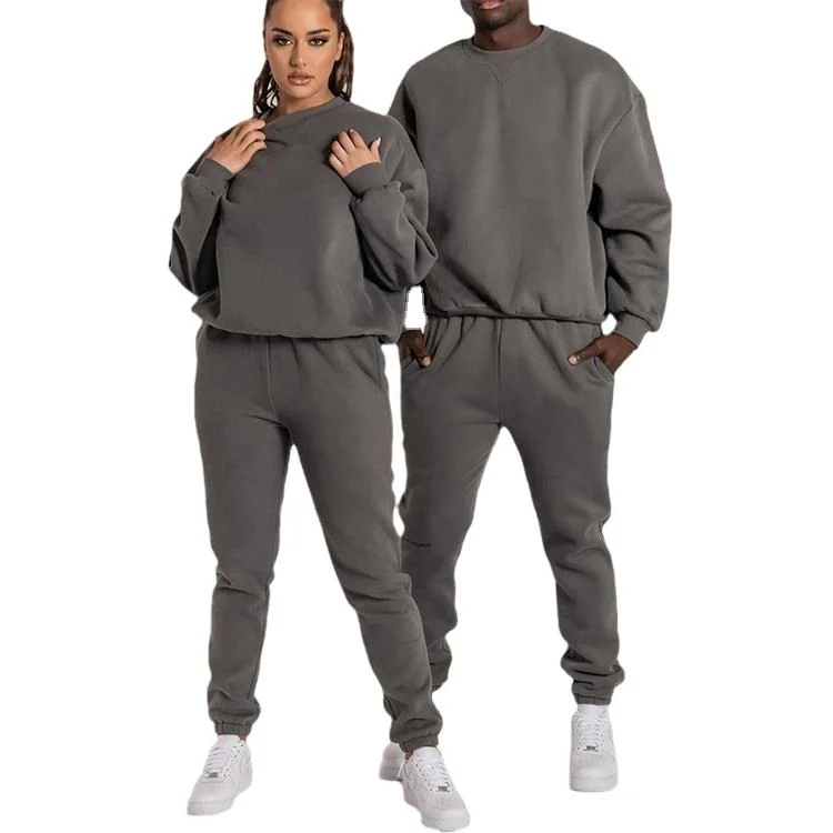 Wholesale/Supplier Custom 100% Cotton Fleece Jogging Track Sweat Suit Unisex Men Hoodies Sweatsuit Tracksuit Sweatpants Hoodie Set Plain Tracksuits with Logo