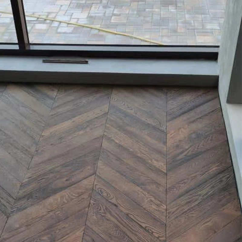 Villa Heating Floor White Oak Herringbone Chevron Timber Flooring