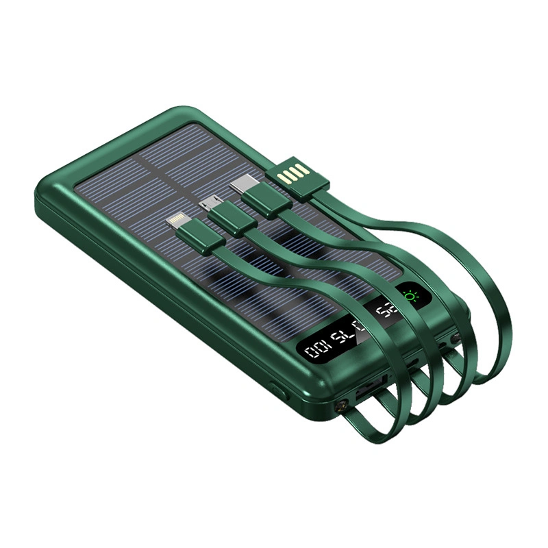 Self-Charging Cable 10000 mAh Portable Mobile Solar Power Fast Charging