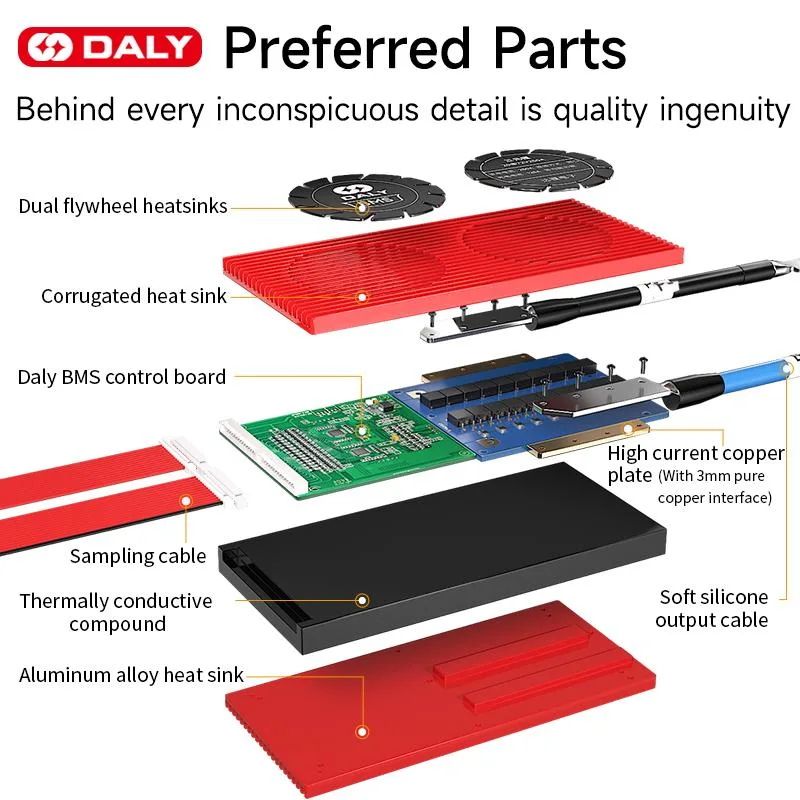 Daly Lithium-Ionen-Smart 17s 60V 200A BMS Elektroroller Energiespeicher Solarspeicher Batterie-Management-System Elektrisches Dreirad Energie Inverter Balance