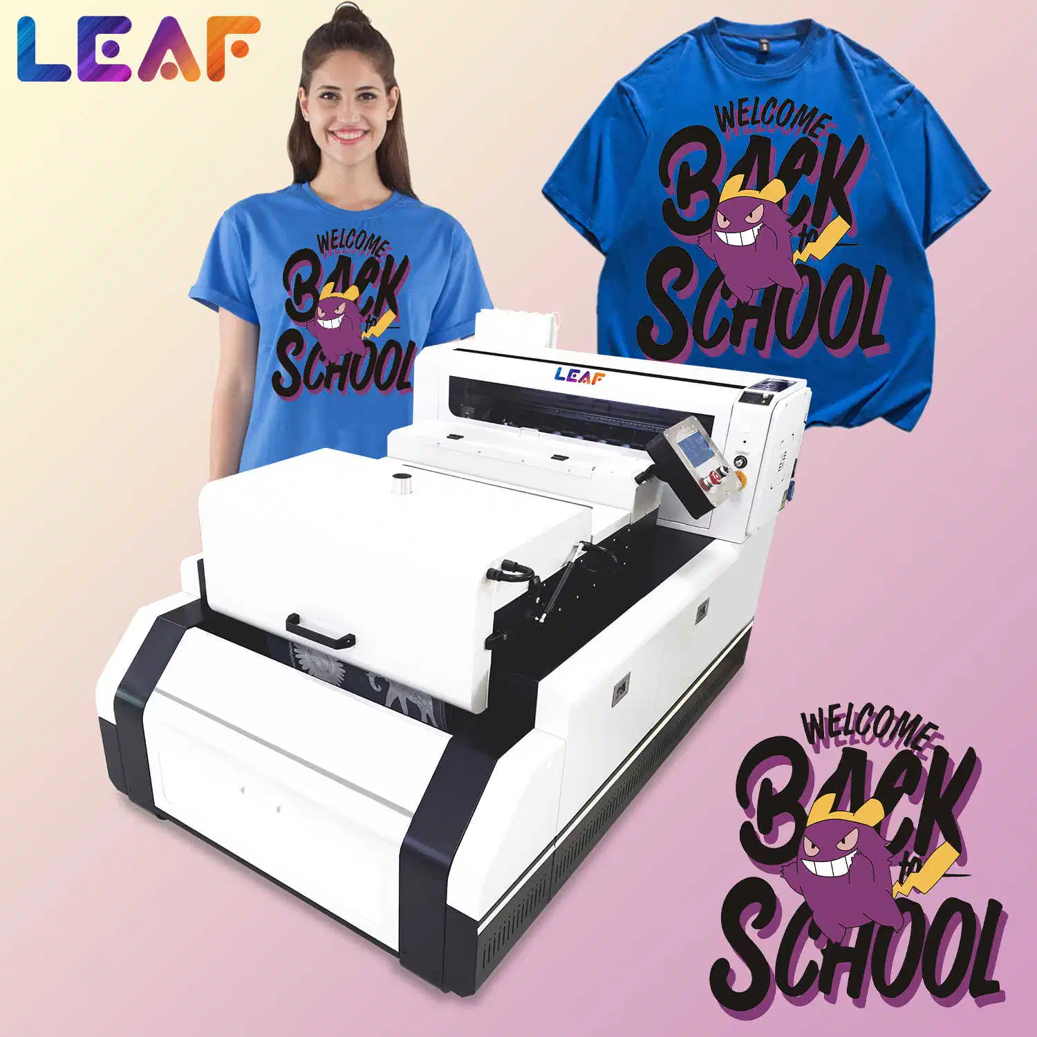 Leaf mejor venta directa a impresora digital de la película de cine de la transferencia de T-shirt de impresión de inyección de tinta impresora DTF