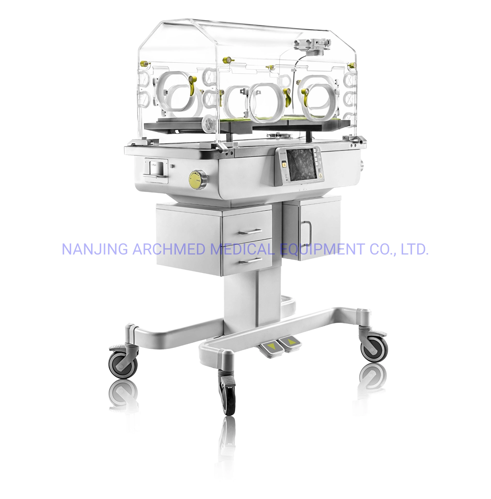 Medical Equipment Neonate Baby Care Moveable Medical Neonatal Incubator with 8-Inch LCD Screen