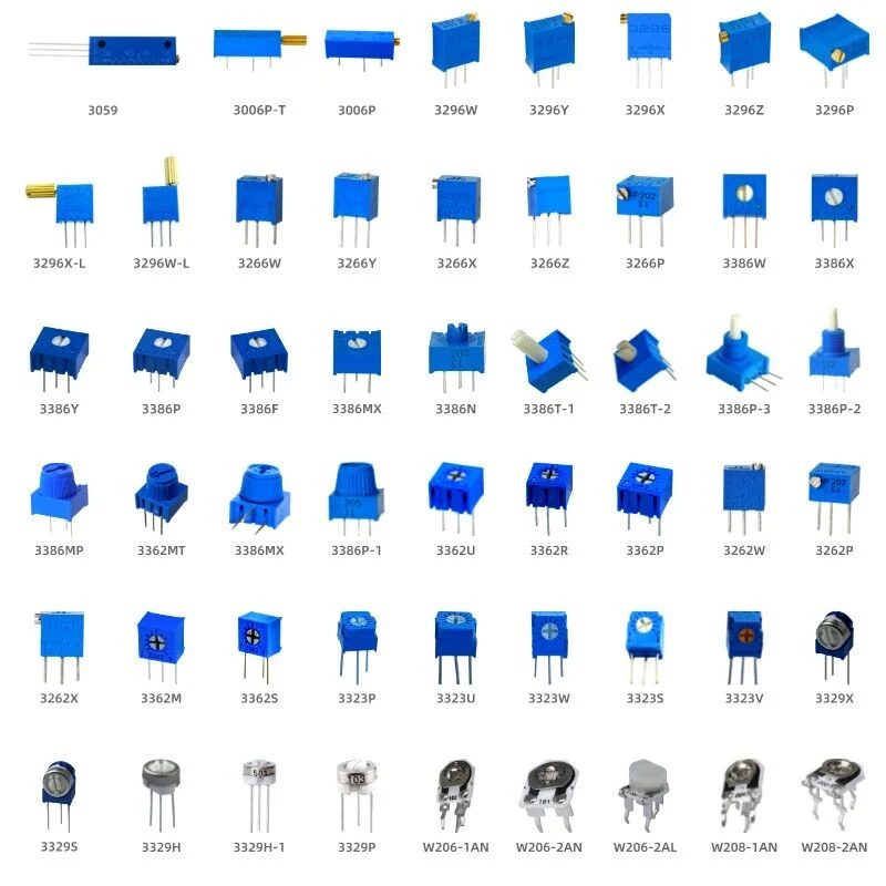 Multiturns Multi-Turn Adjustable Ceramic Trimmer Potentiometer 1K 102 203 20K Ohm Trimpots 500K 5K Trimming Potentiometer