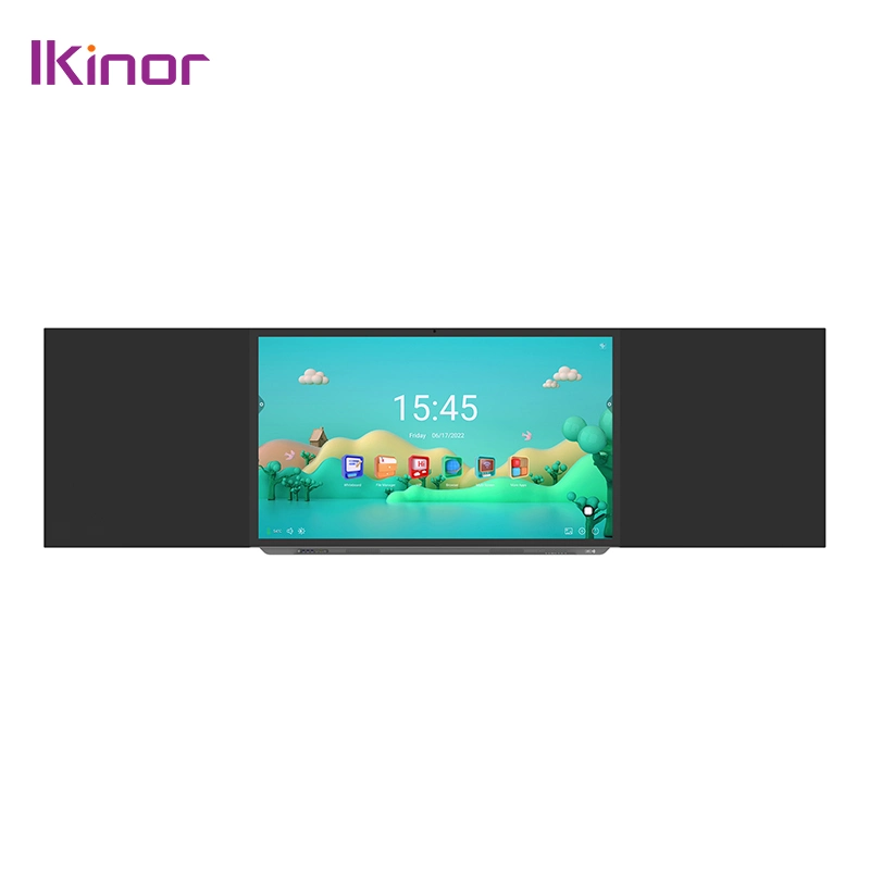 Ikinor 4K HD 75 85 pouces tactile capacitif de collage optique Double système Smart interactif Blackboard