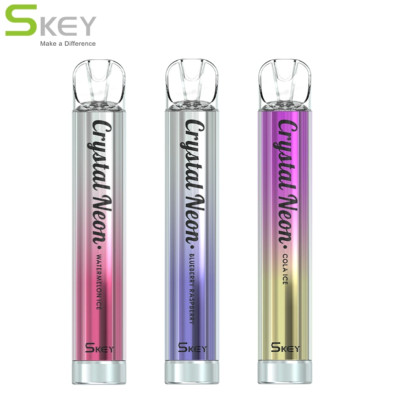 Hottest Selling OEM ODM Mesh Coil 600 Puffs Crystal Neon Disposable/Chargeable Vape Vs Ske Crystal Bar 600