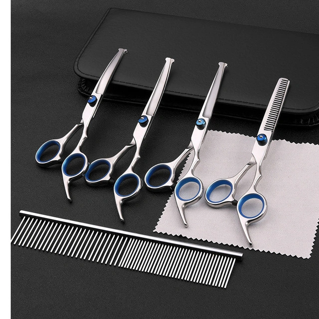 Safety Pet Grooming Scissors Round Head 6 Inch Professional Stainless Steel Dog Scissors Pets Shears Animal Cutting Portable Set