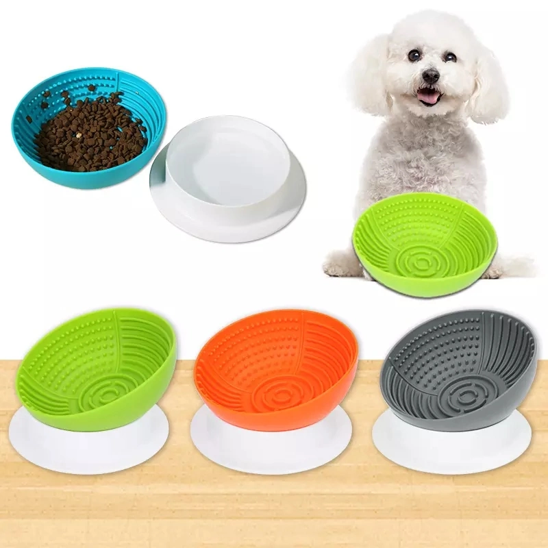 Custom Portable Luxury Silicone Pet Feeding Food Water Bowl Slow Feeder Dog Bowls