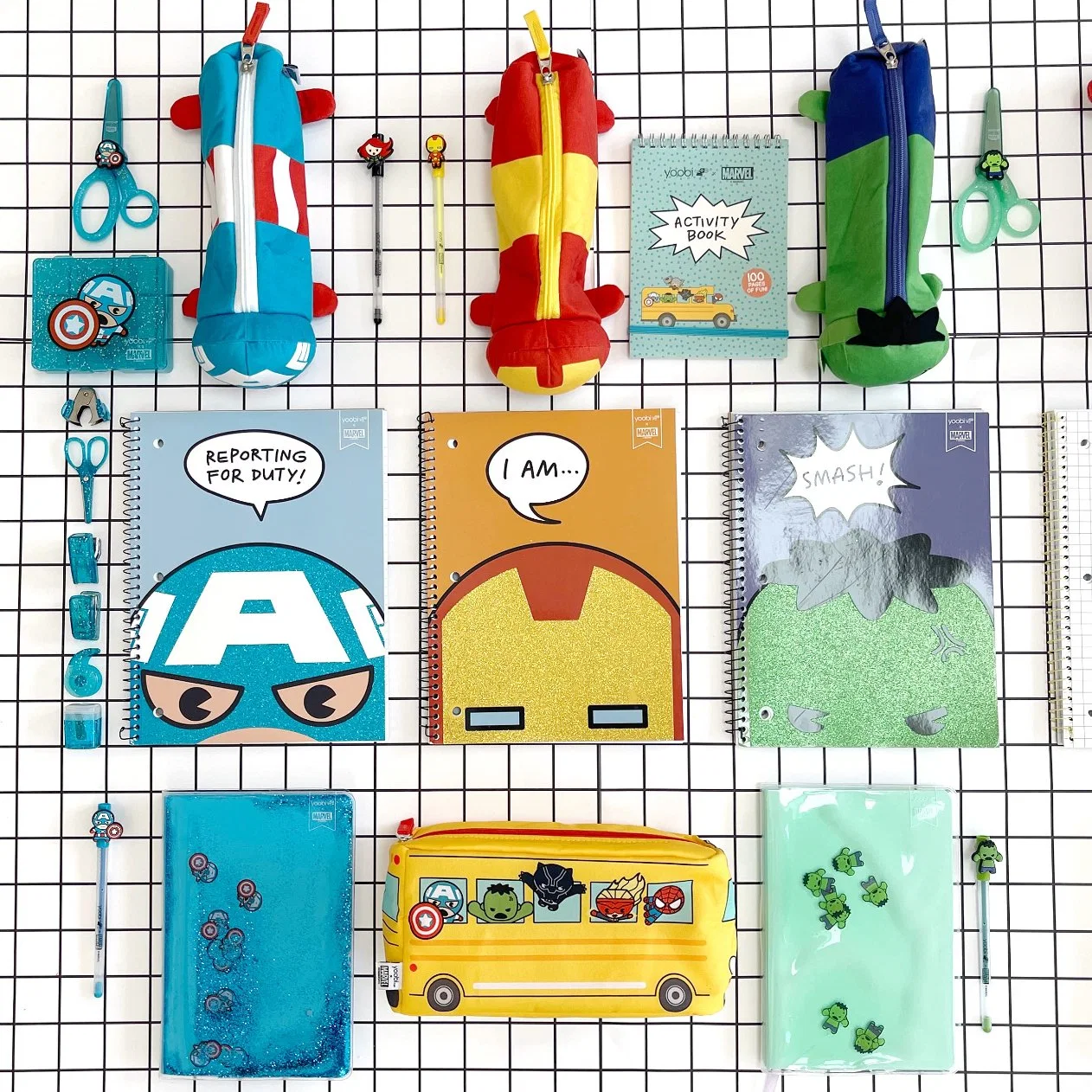 Cas d'un crayon pour enfants et adultes Marvel Boîte de crayon pour stylos crayons Avengers circonscription un grand bus pour l'école Les élèves de la Papeterie