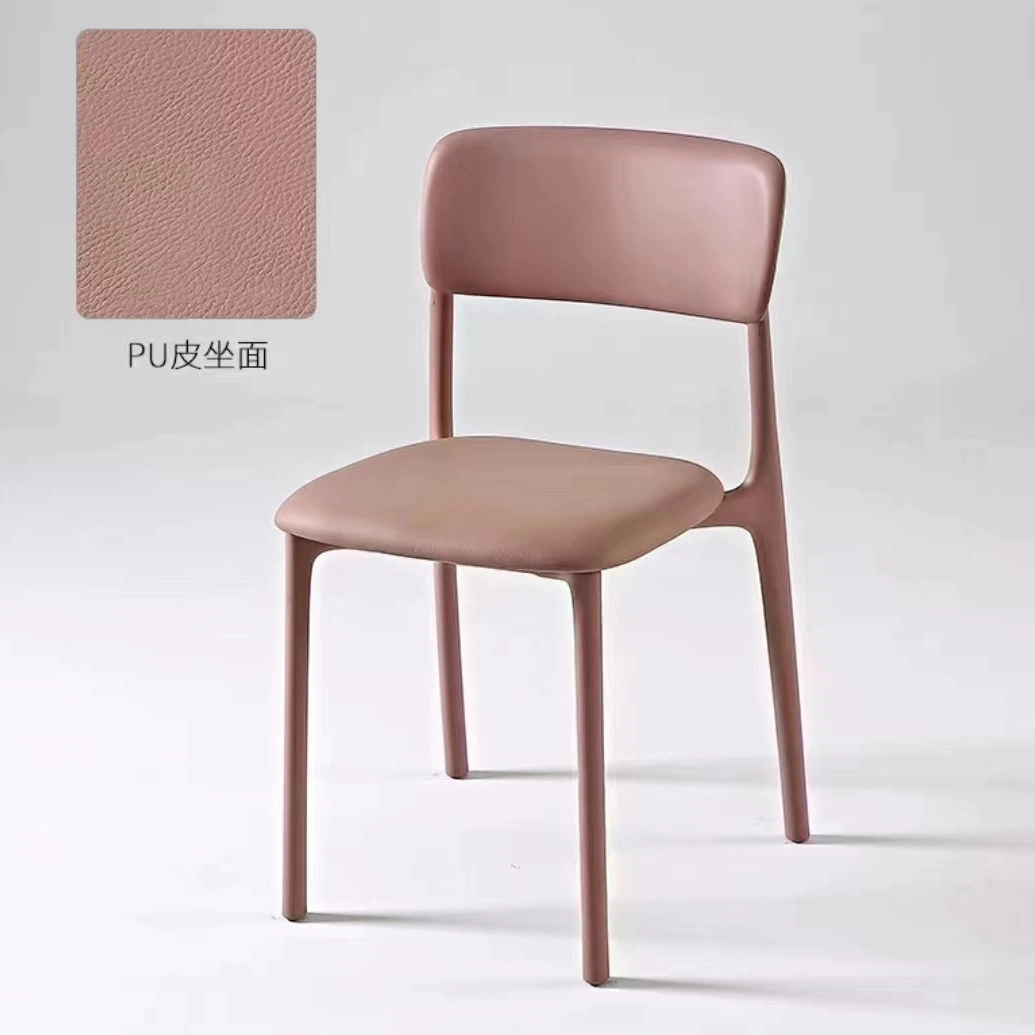 Plastic Dining Chair Family Leisure Outdoor Chair Coffee Chair Home Furniture PP Seat+PU Cushion
