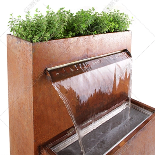 Outdoor Metal Water Curtain Customized Corten Steel Fountain