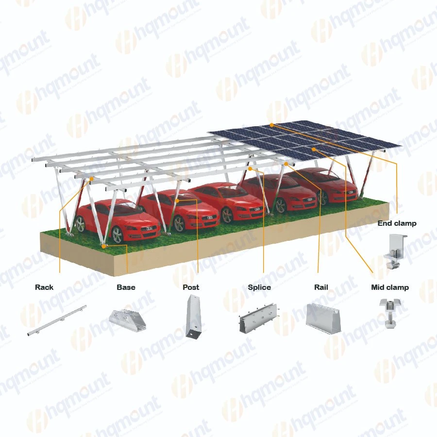 HQ Mount Aluminium Carport Halterungen Solar-Befestigungssystem für Auto Parken