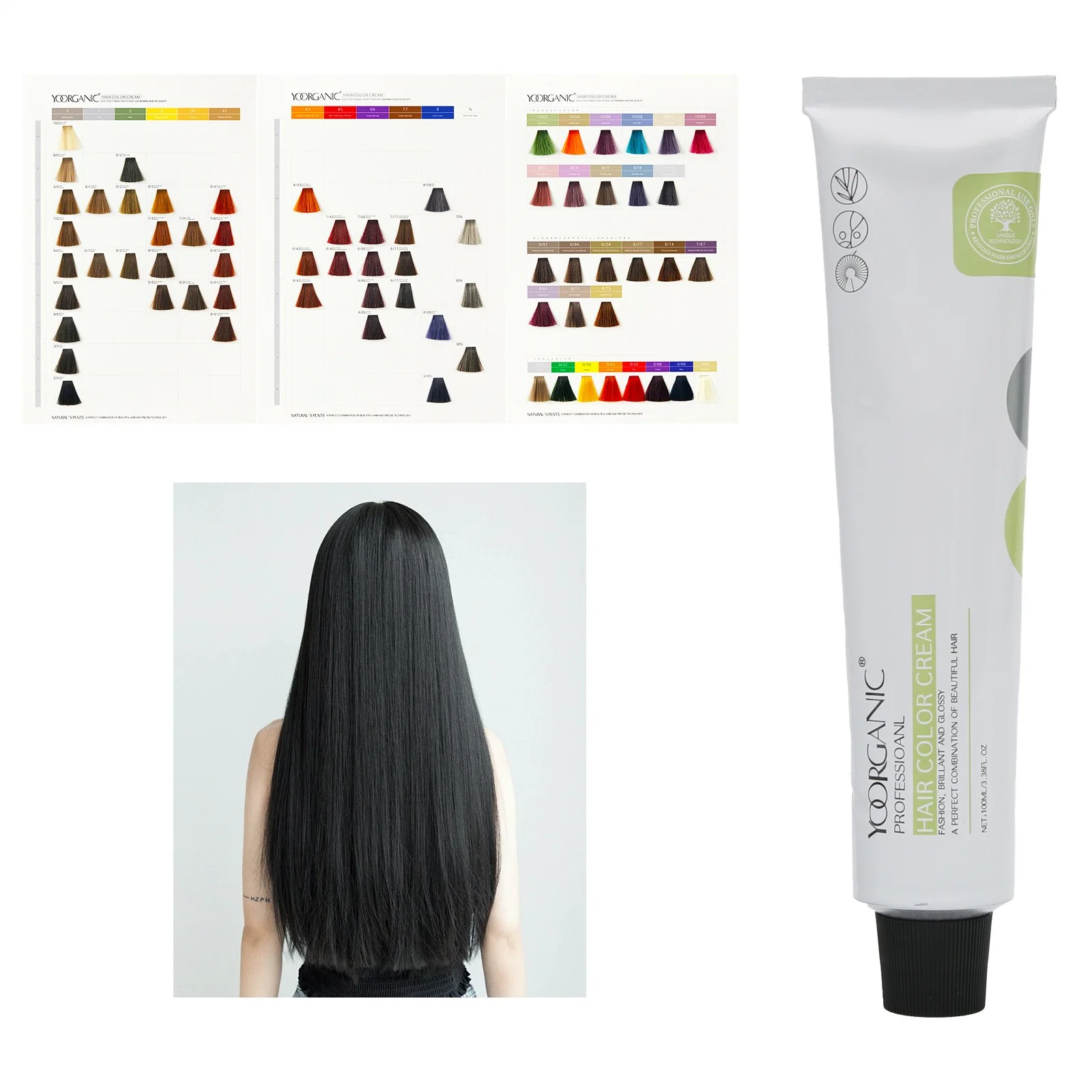 Prefesional Color Dye Crema 74 colores para rubio blanqueada Muestras libres de pelo