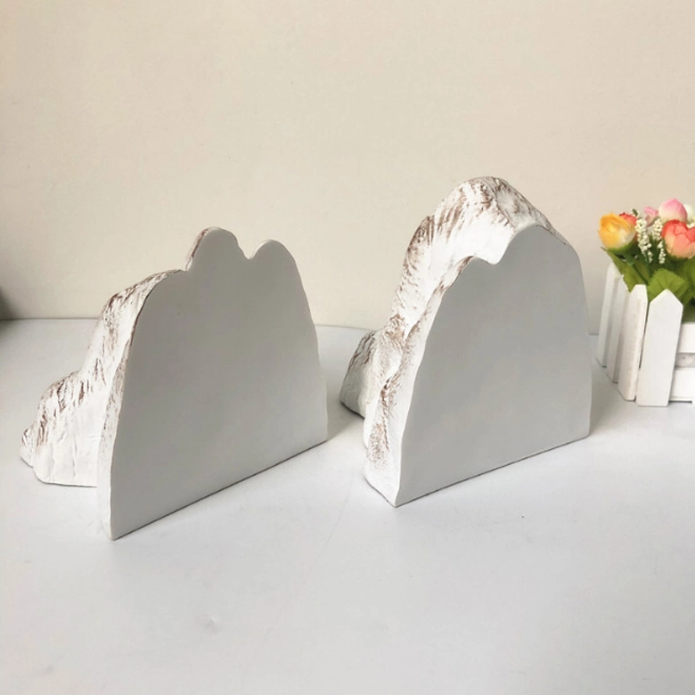 Resin Mountain Bookend Rockery Stone Book Ends Home Decor for Study Office Desktop Crafts