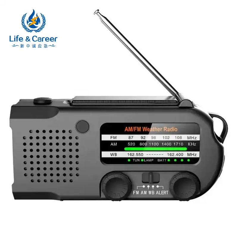 Multifunctional Portable Am FM Sw Radio with LED Flashlight MP3 Playback Function Hand Crank Power