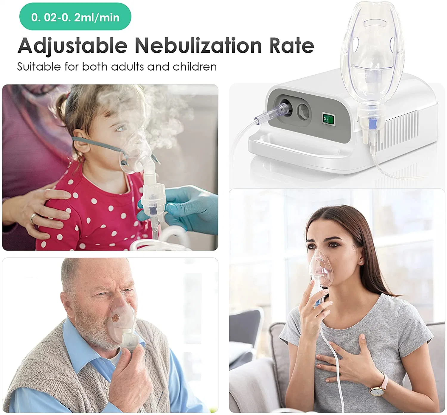 Digital Screen Compressor Nebulizer CE Approved Medical Physical Therapy Compressor Nebulizer