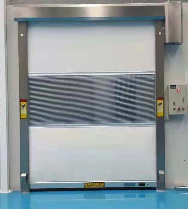 Industrial Roll up Auto Repair PVC High Speed Clean Room Fast Warehouse Roller up Zipper Rapid Door Systems