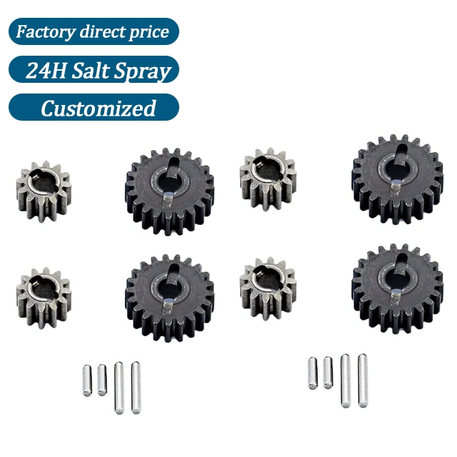 Arbre d'engrenage de porte en acier trempé OEM, volant de direction en métal, engrenage de roue arrière de siège de roue arrière adapté aux pièces de voiture télécommandée à chenilles.