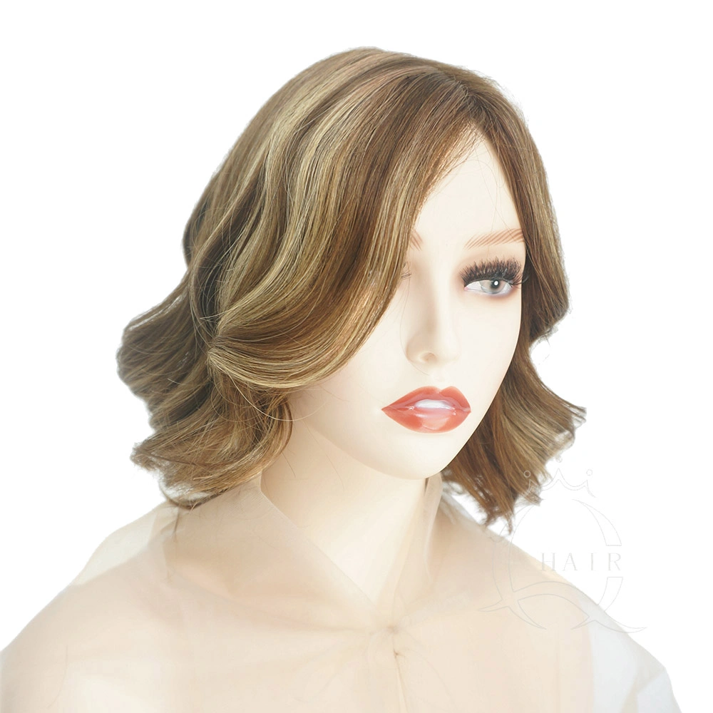 Kosher Wigs European Hair with Dark Roots Lace Top Platinum Blonde Human Hair Wigs