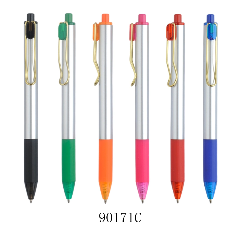 Wholesale/Supplier Promotional Silver Plastic Click Personalised Company Ball Pen