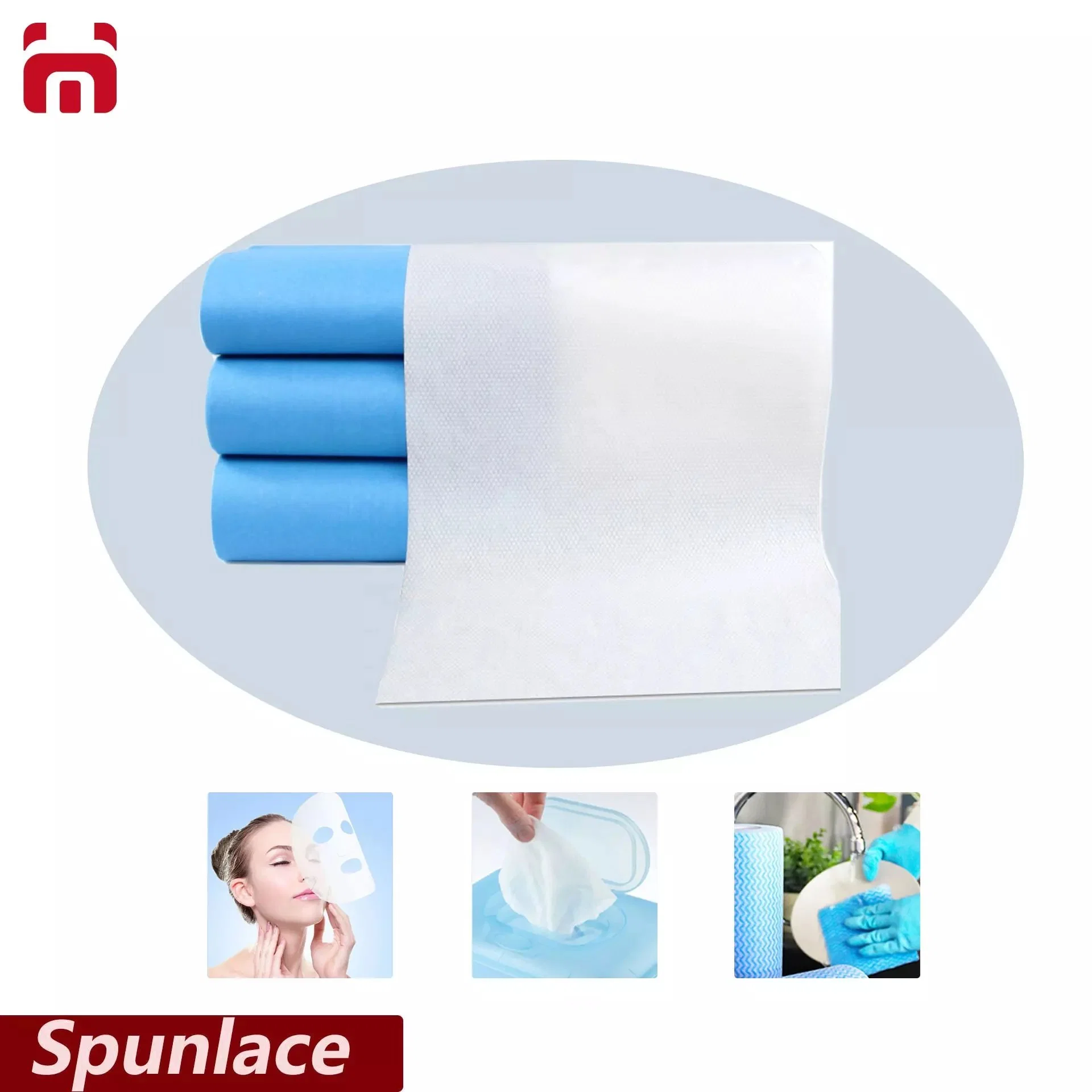 Raw Material Viscose Spunlace Non-Woven Fabric Price Baby Diaper Prallel Spunlace for Wet Wipes Synthetic Leather