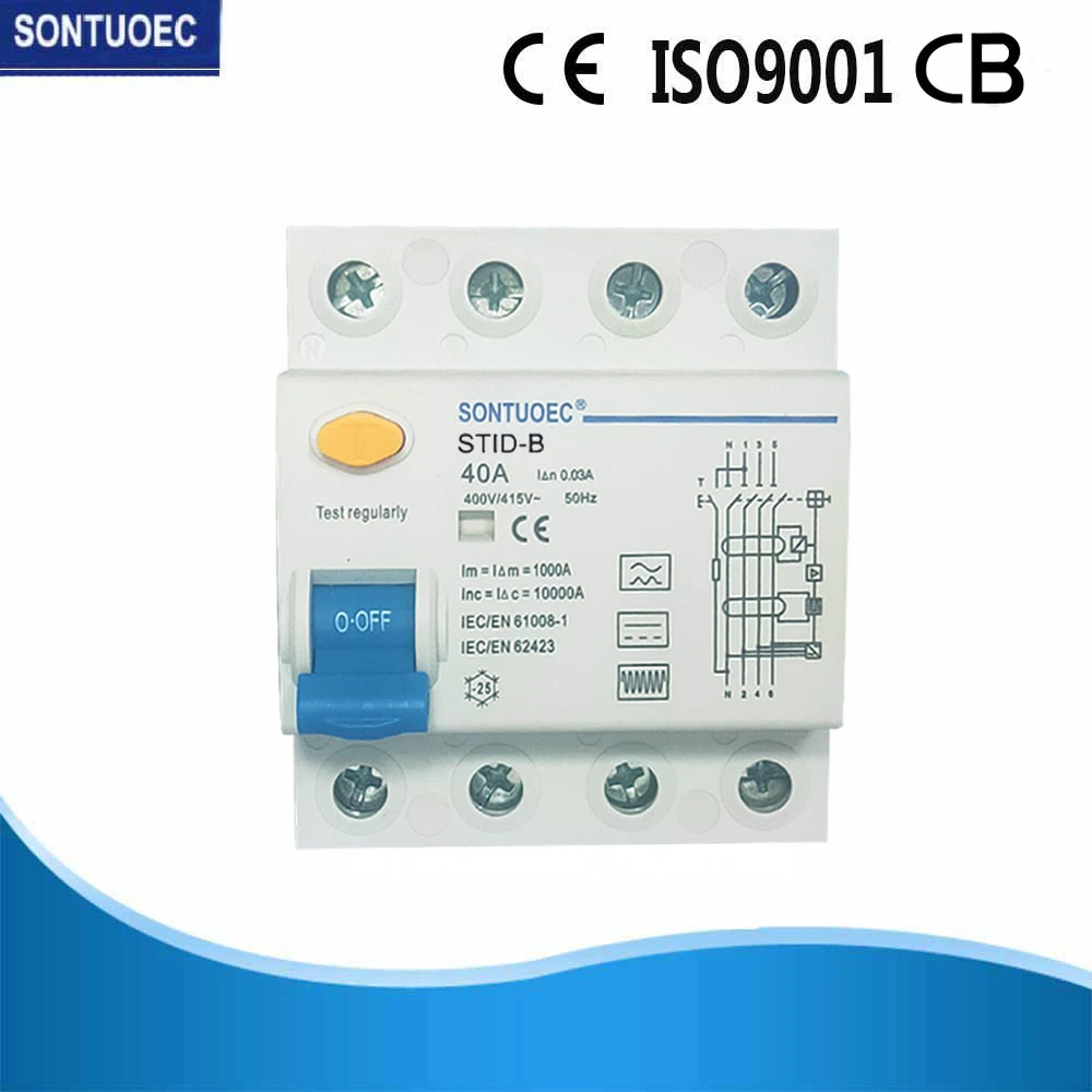 RCCB B Modelo 2p 4p disyuntor de corriente residual con Aprobaciones CE/CB