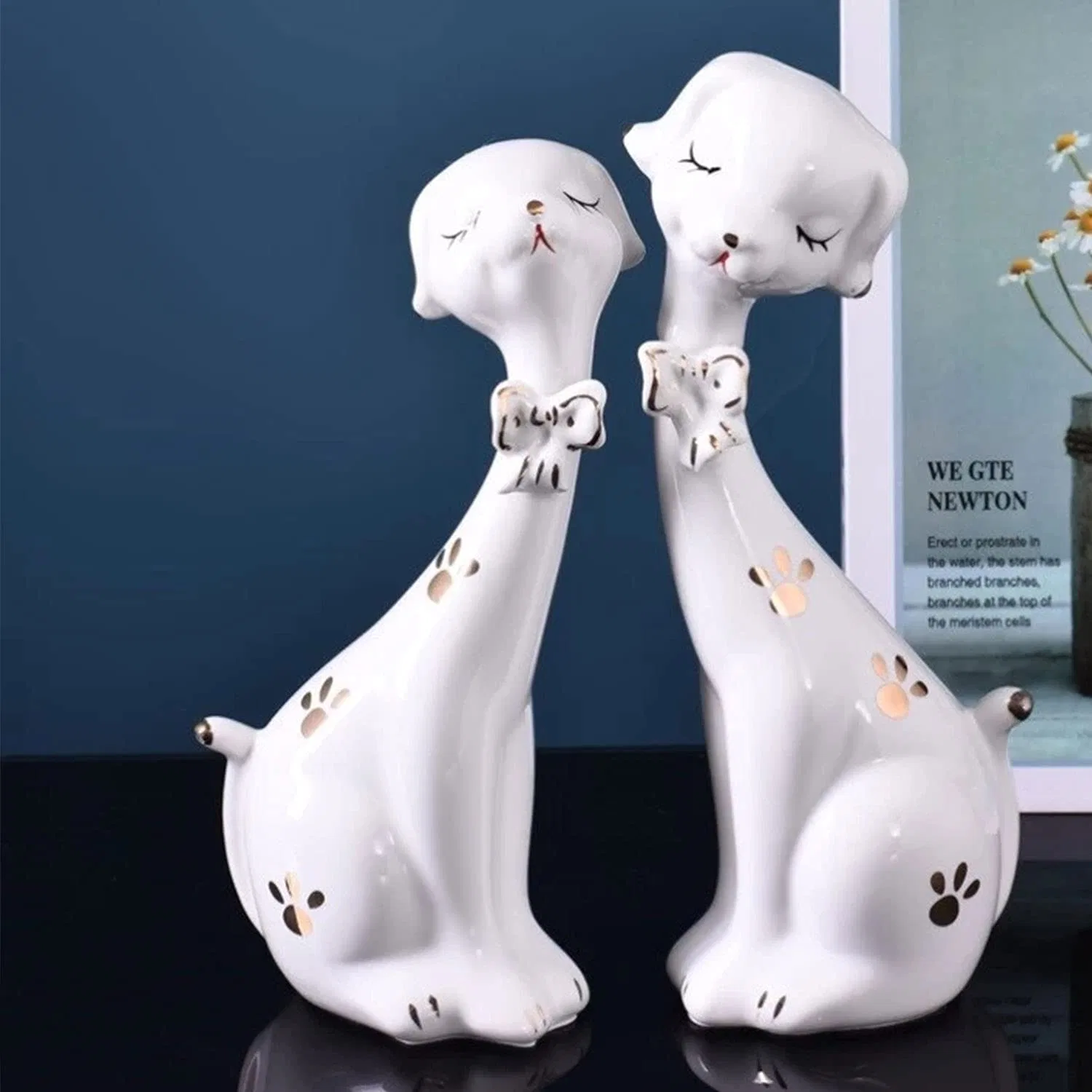 Ceramic Cute Puppy Figurines for Home Office Shelf Decor Set for Home Office Table Decoration Ceramic Small Animal Perfect for Promotion