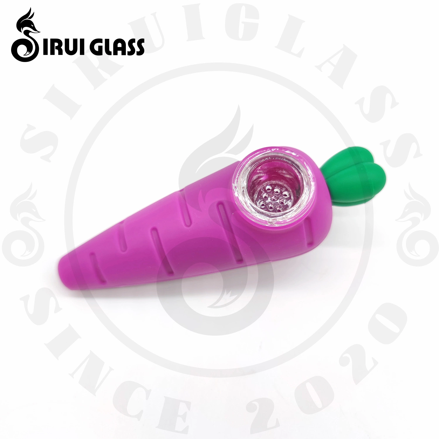 Sirui Silikon Hand Pipe China Großhandel Glas Rauchen Wasserpfeife Shisha Hookah Rauchen Glas Öl Burner Pipe Portable Karotten Essen Silikon-Rauchrohr