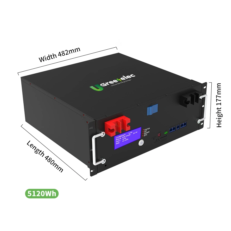 U-Greenelec stockage batterie lithium-fer 48V 51,2V 50ah 100ah 200ah Batterie