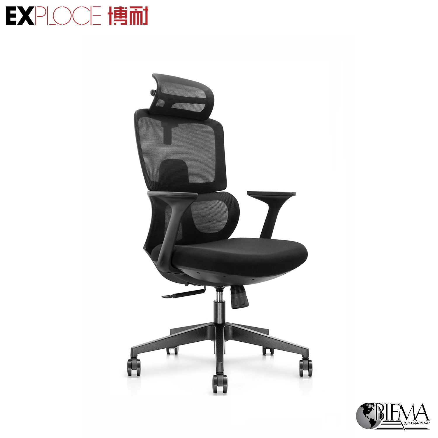 Silla de oficina giratoria ergonómica con diseño de respaldo doble de malla asequible