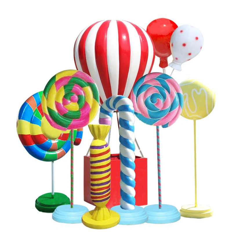 Colorful Hot Air Balloon Fiberglass Sculpture Resin Crafts for Activitives Exhibition Props Display