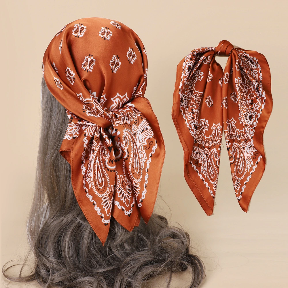 نمط الموضة المرأة الديكور هدية مربع الحرير 70*70 سم لون أحادي اللون لون طباعة chiffon Polyester Lady Scarf