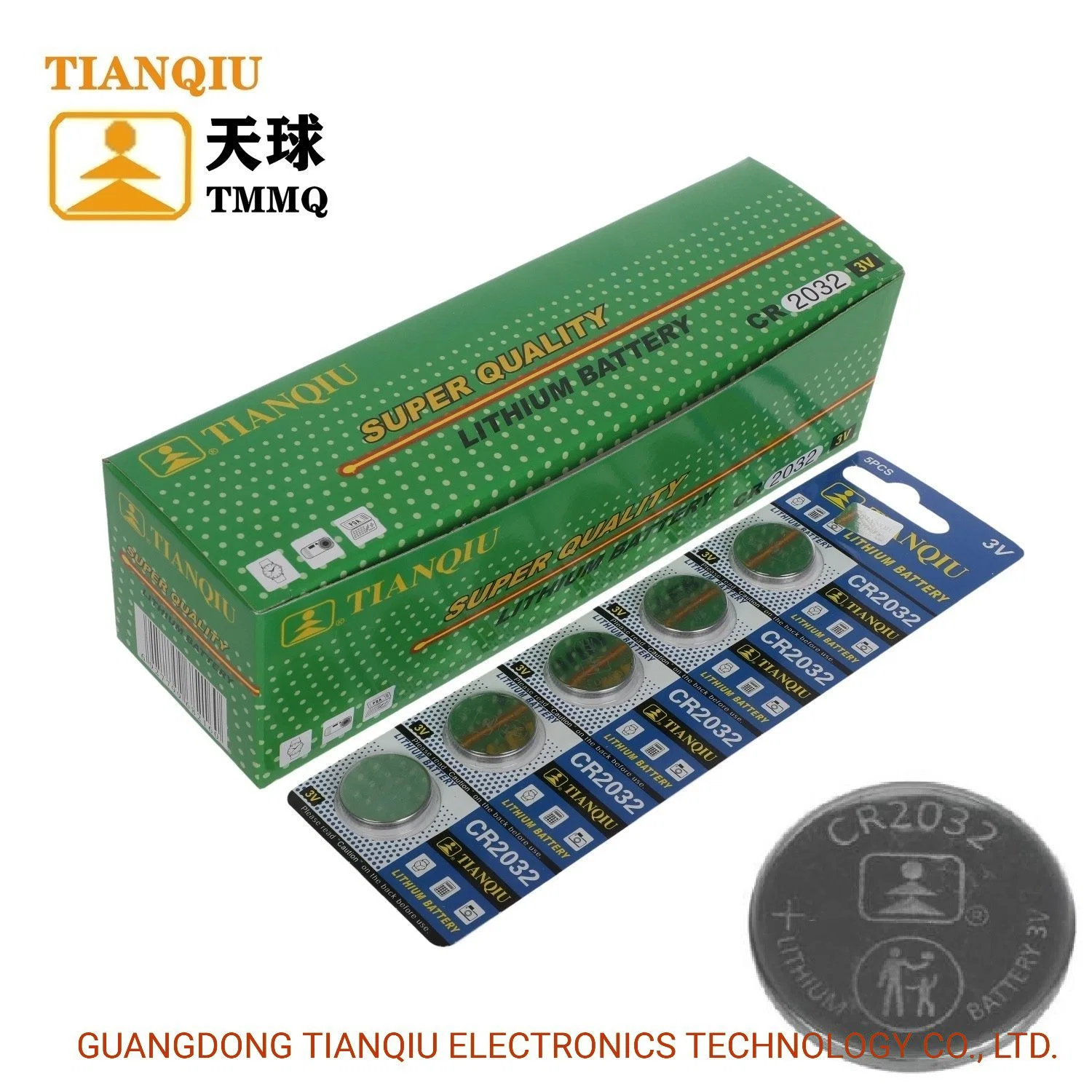 Batería de litio Tianqiu CR2032 batería de 3V botones batería seca En precio de fábrica CR2025 CR2016 CR1620 CR1616 CR1632 CR1220 CR2450 Cr927 Reloj Plas