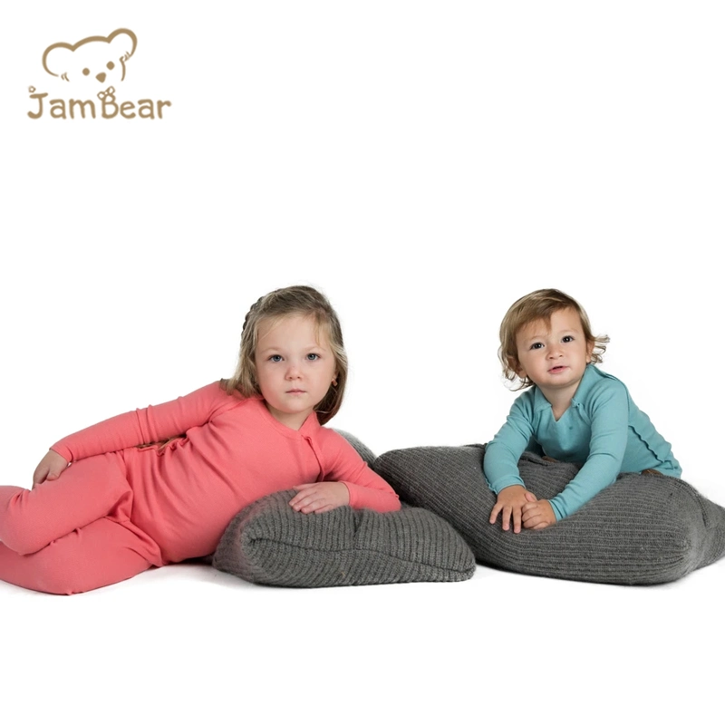 Jambear Organic Kids Baby Pajama Kids Ribbed Baby Pyjamas Eco-Friendly Organic Cotton Childrens Loungewear Toddler Sleepwear