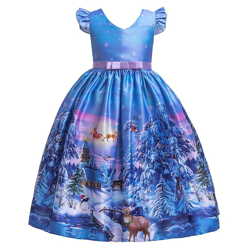 2021 Christmas Dress Baby Wear Puffy Girls Party Garment Hot Sell