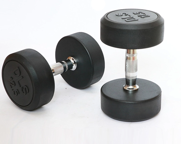 Fitness Body Building Strength Training Gym Fixed Rubber Dumbbell