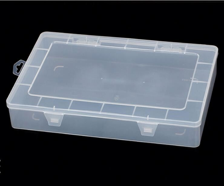 Small Translucent Rectangle PP Plastic Box for Packing with Hinged Lid and Divider