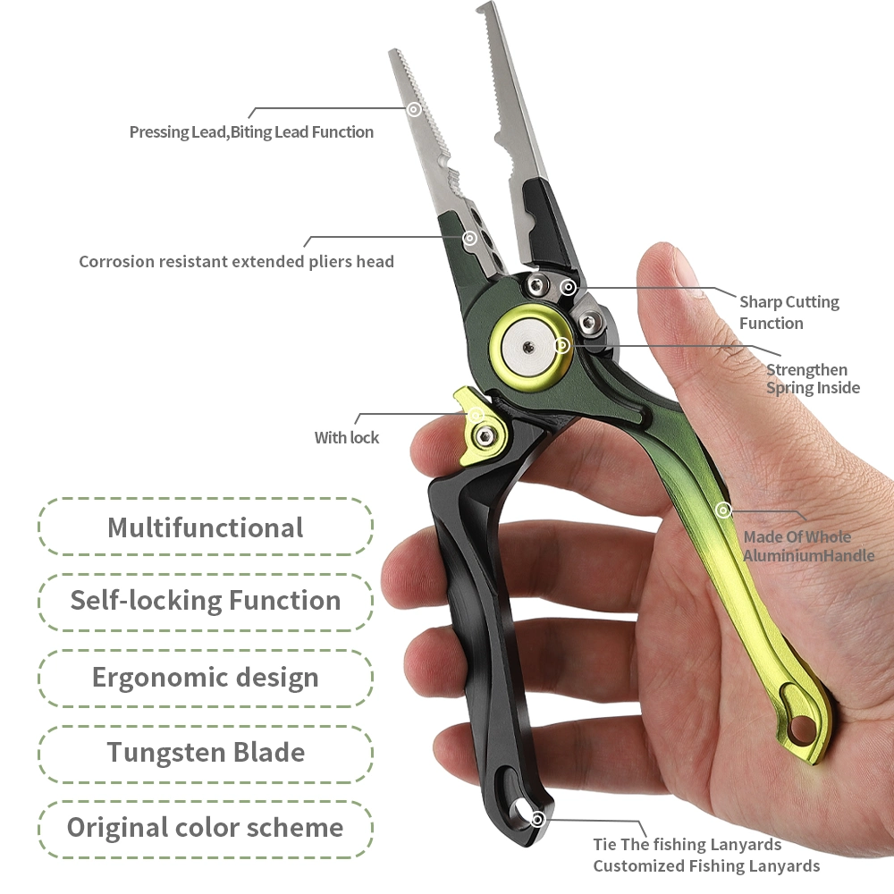 Topwin Fishing Pliers with Fish Lip Gripper Saltwater Resistant Fishing Tools Combo Set