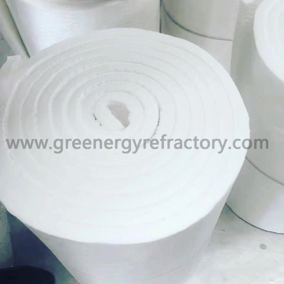 El silicato de alúmina de Greenergy refractario a prueba de calor de los rodillos de fibra cerámica materiales de aislamiento térmico de Algodón Forro de fibra de lana mineral de Horno Manta cerámica