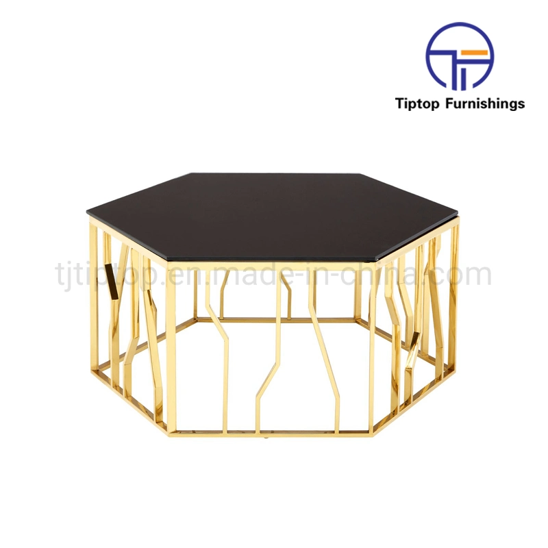 Wholesale Luxury Coffee Table Tempered Glass and Metal Modern Living Room Furniture