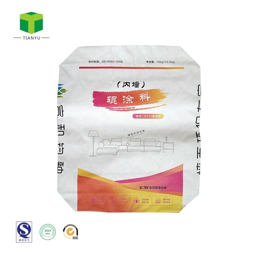 Custom 2ply Brown Kraft Paper Flour Valve Bag for Package Cement Bags 50kg