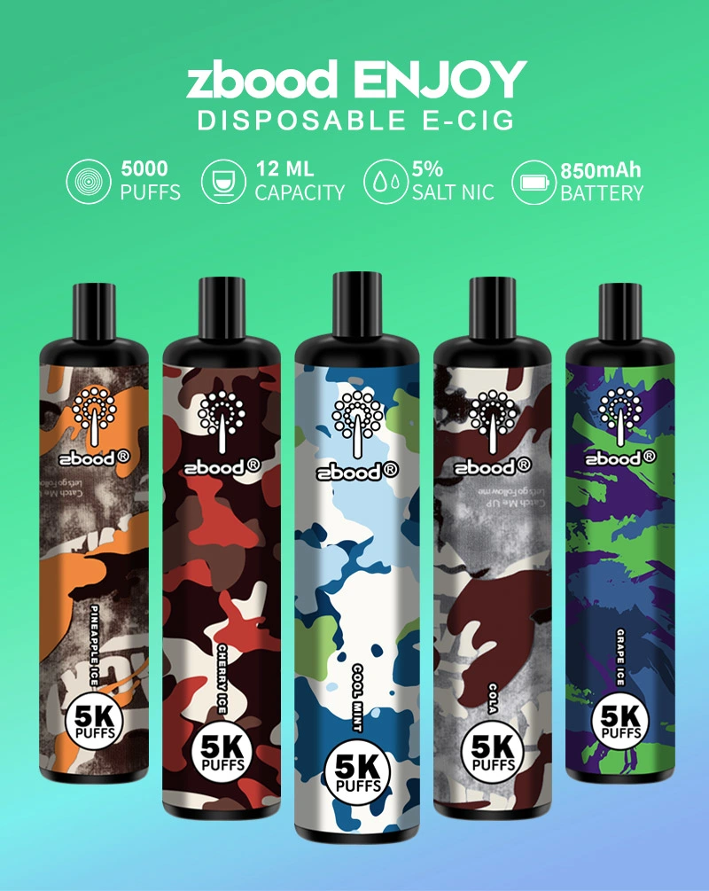 Zbood Customize Zbood Enjoy 5000 Puff Ice Cream Rechargeable Smoke Einweg Found Snowwolf Ease Zoovoo Legend Electronic Cigarette Disposable/Chargeable Vape