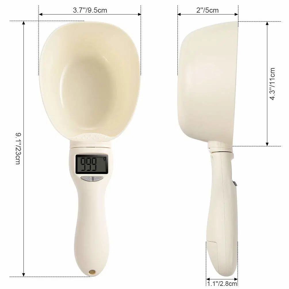 Pet Food Measuring Scoop Dog Cat Food Detachable Digital Spoon